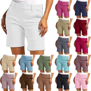 Suit Shorts for Women Stretchy Dressy Casual High Waisted Lounge Short Pants with Pockets Comfy Elagant Work Outfits