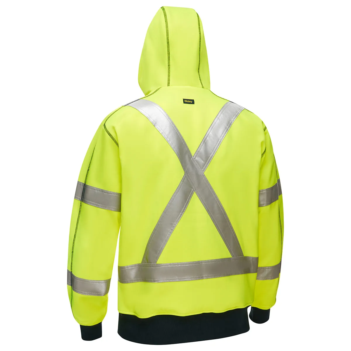 Sweatshirt - PIP Bisley® ANSI Type R Class 3 CSA Z96 X-Back Full Zip Hooded Sweatshirt with Sherpa Lining, PC323M6988X