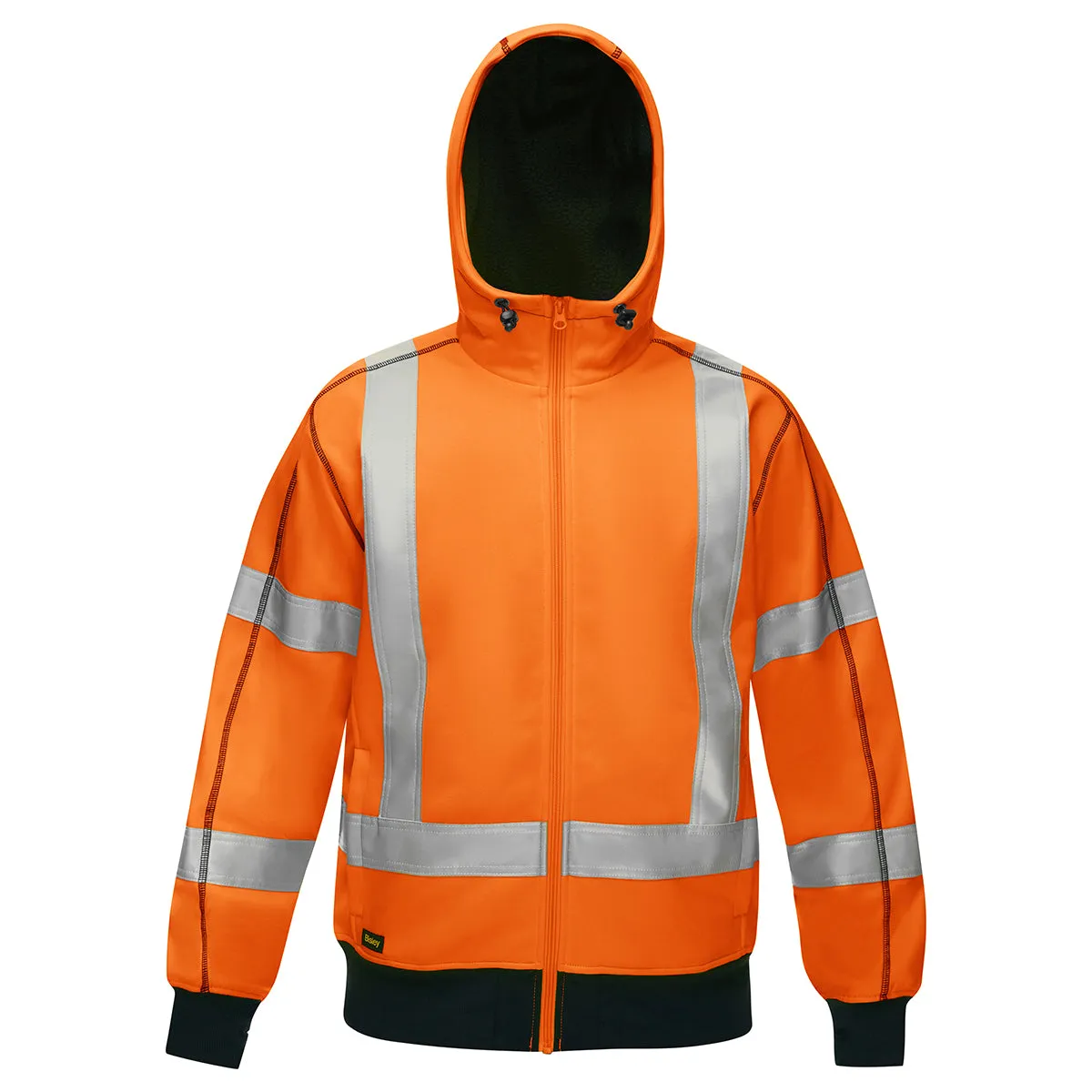 Sweatshirt - PIP Bisley® ANSI Type R Class 3 CSA Z96 X-Back Full Zip Hooded Sweatshirt with Sherpa Lining, PC323M6988X