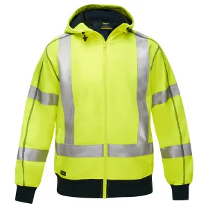 Sweatshirt - PIP Bisley® ANSI Type R Class 3 CSA Z96 X-Back Full Zip Hooded Sweatshirt with Sherpa Lining, PC323M6988X