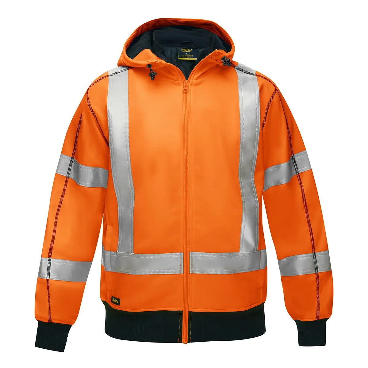 Sweatshirt - PIP Bisley® ANSI Type R Class 3 CSA Z96 X-Back Full Zip Hooded Sweatshirt with Sherpa Lining, PC323M6988X