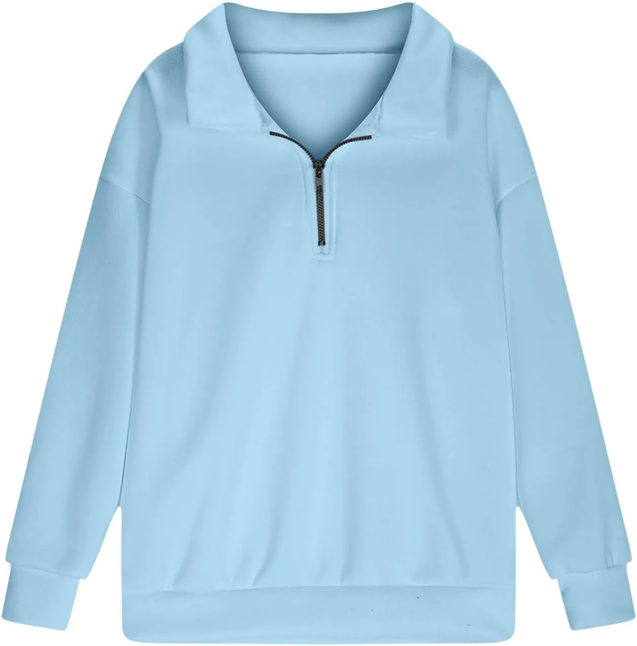 Sweatshirts for Girls Quarter Zip Pullover Long Sleeve Fleece Lined Tops Oversized Crewneck Sweatshirt Preppy Clothes