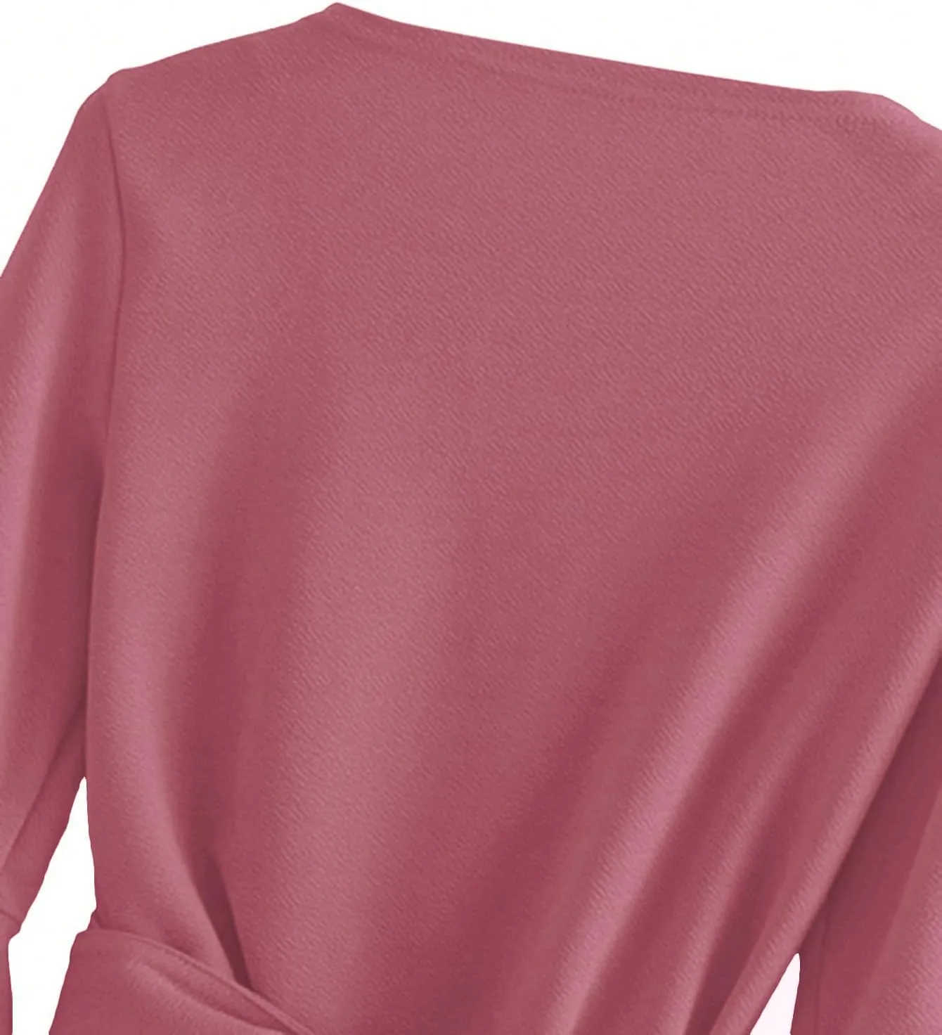 SweatyRocks Women's Long Sleeve V Neck Tie Knot Bandage Wrap Blouse Crop Top