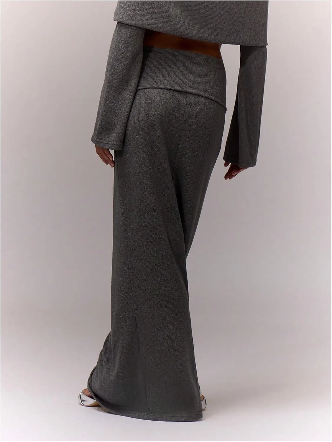 SweatyRocks Women's Low Waisted Maxi Skirts Fold Long Fall Split Skirt