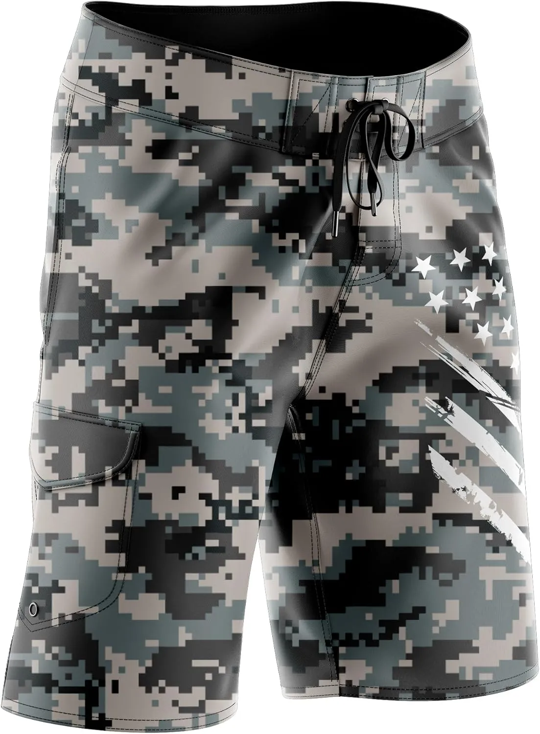 Tactical Pro Supply American Board Shorts - American Flag Board Shorts | Men's Swimwear, American Flag Swim Trunks w/Pockets