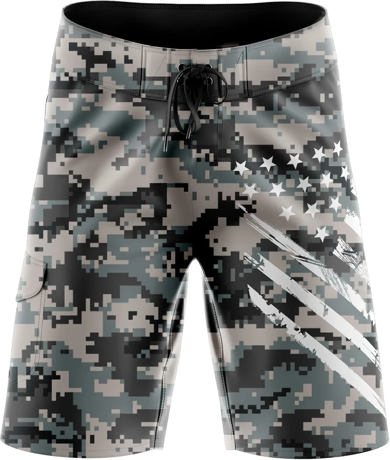 Tactical Pro Supply American Board Shorts - American Flag Board Shorts | Men's Swimwear, American Flag Swim Trunks w/Pockets