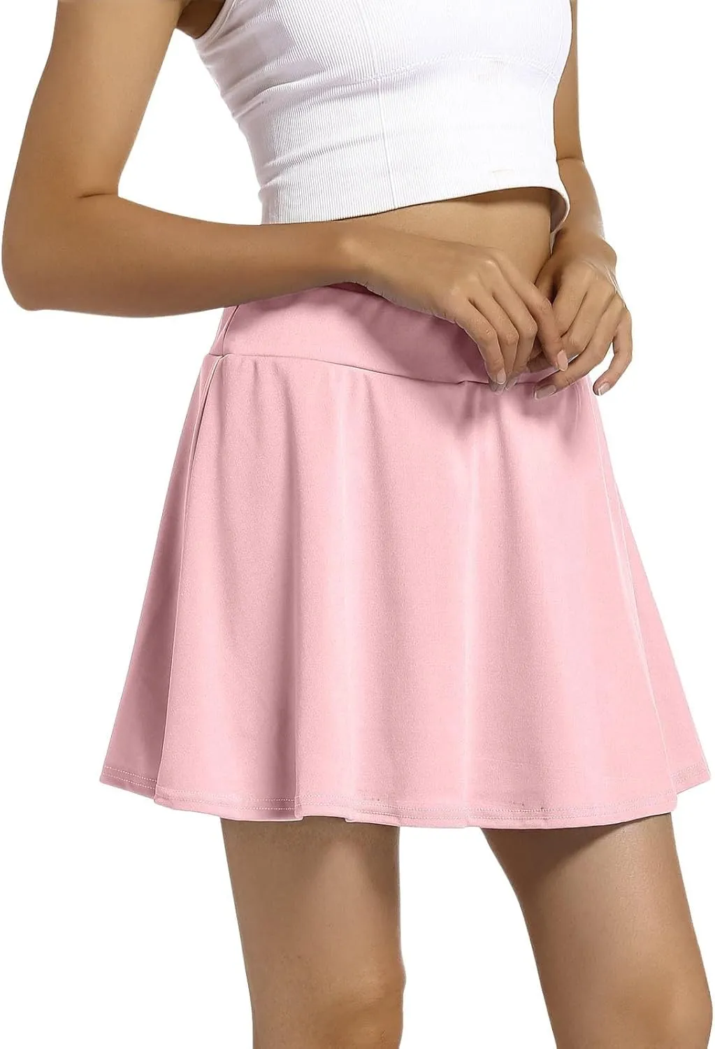 Tennis Skorts for Women Tummy Control High Waisted Golf Skirts Casual Lightweight Running Skort Workout A-Line Mini Skirt