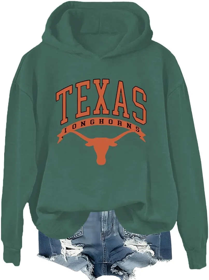 Texas Sweatshirt Women Texas Shirt Texas Sweatshirt Texas Word Pattern Sweatshirts Texas Graphic Printed Hoodie