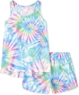 The Children's Place Girls' Sleeveless Tank Top and Short 2 Piece Pajama Set