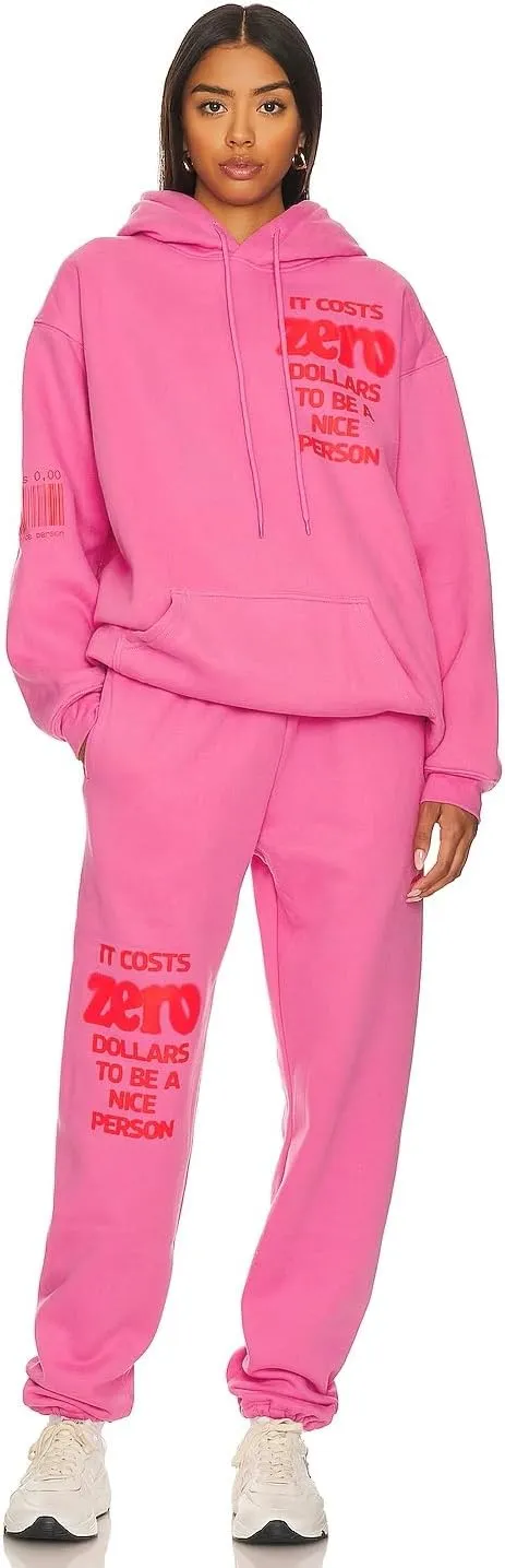 The Mayfair Group It Costs $0.00 To Be A Nice Person Pink Hoodie