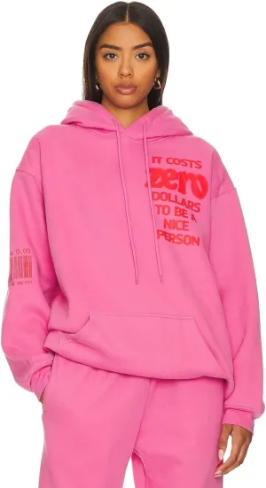 The Mayfair Group It Costs $0.00 To Be A Nice Person Pink Hoodie