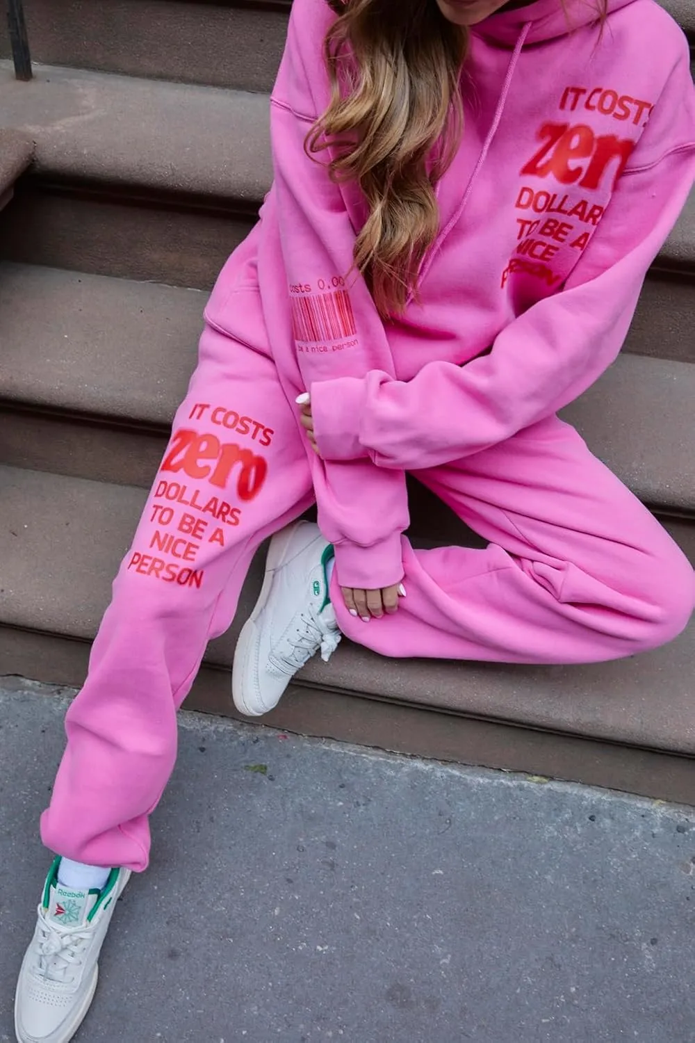 The Mayfair Group It Costs $0.00 To Be A Nice Person Pink Hoodie
