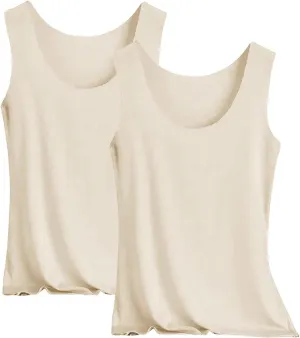 Thermal Tank Tops Women Underwear Tops Sleeveless Undershirt for Women 2 PC Camisole Base Layer Basic Top for Everyday