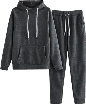 Two Piece Sets for Women Long Sleeve Crewneck Color Block Pants Sweatshirt and Wide Leg Sweatpant Outfits