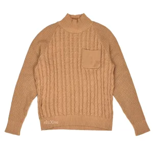 Undercover - AW12 'Psycho Color' Tan Cable Knit Mock Neck Sweater