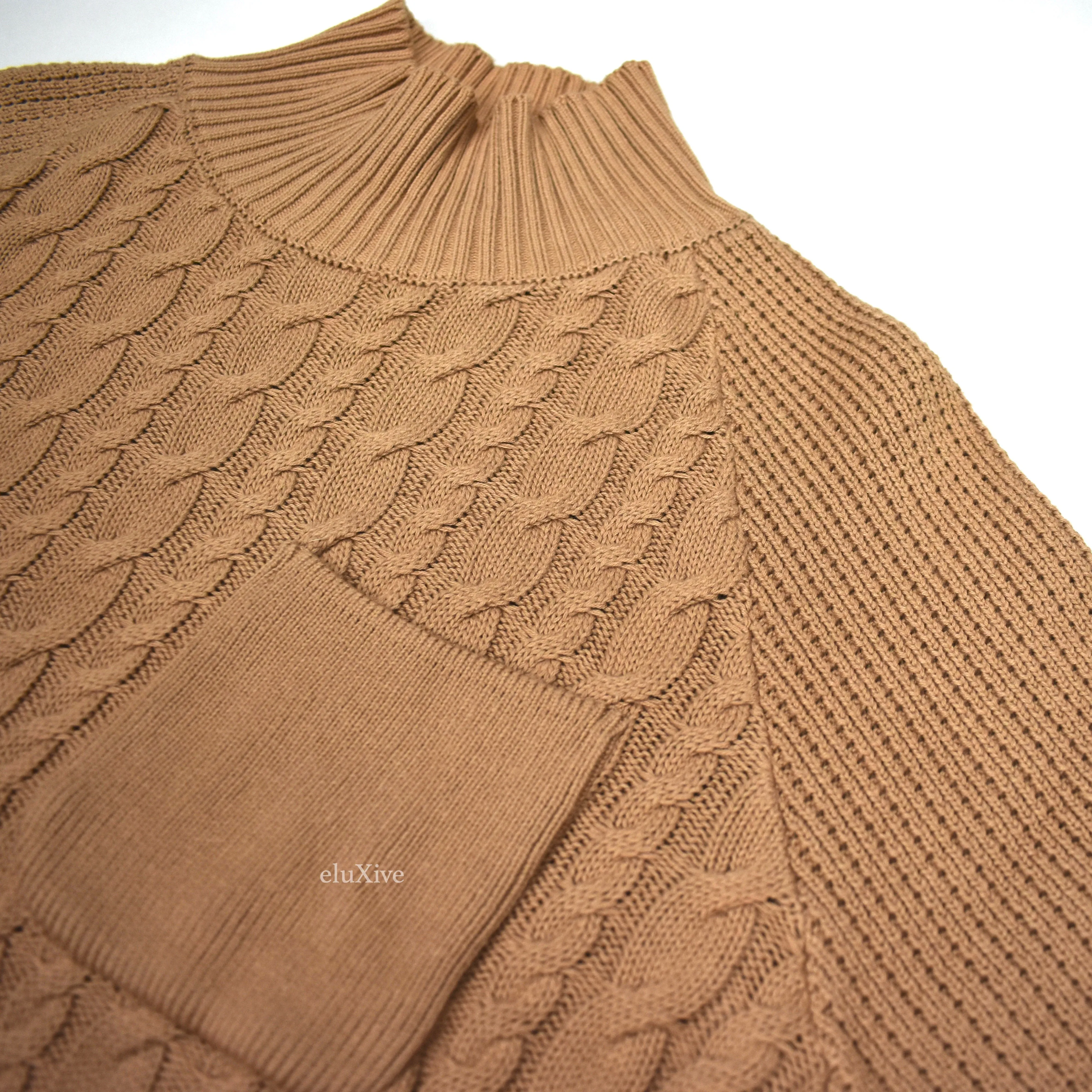 Undercover - AW12 'Psycho Color' Tan Cable Knit Mock Neck Sweater