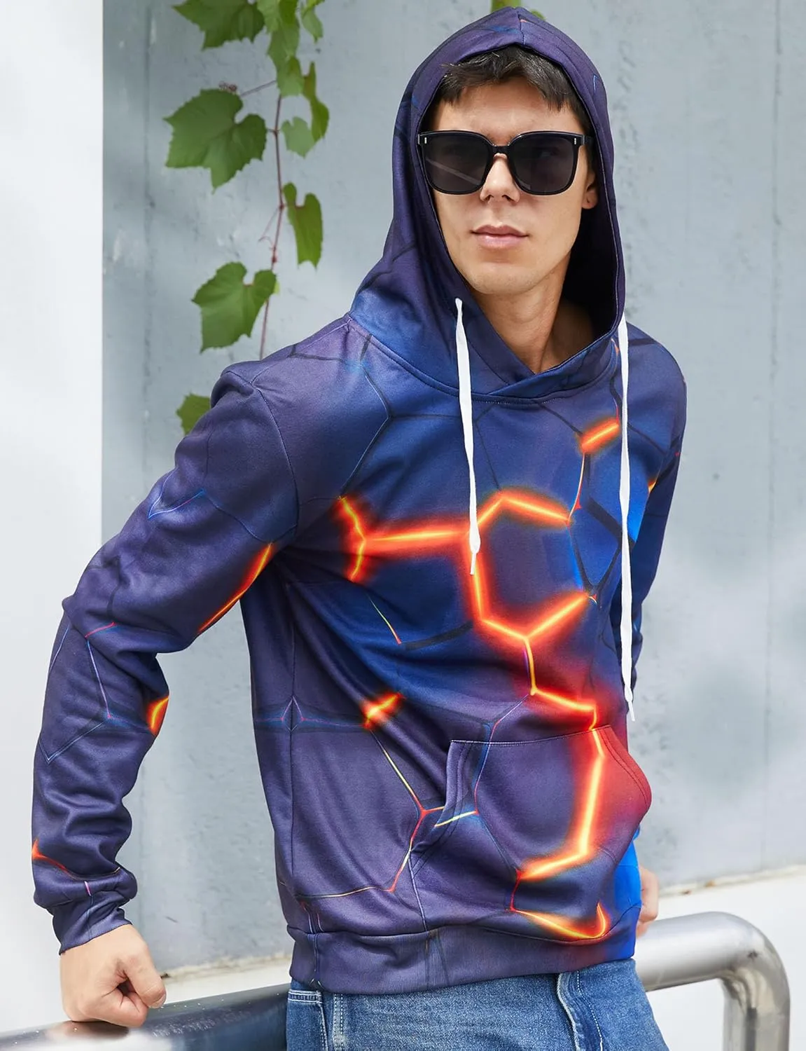 Unisex Cool 3D Fleece Liner Hoodies Upgrade Quality Pullover Novelty Print Sweatshirt With Front Pocket S-XXL