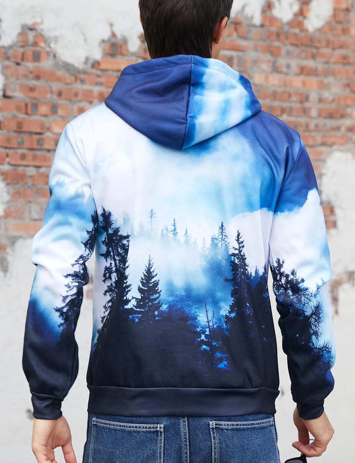 Unisex Cool 3D Fleece Liner Hoodies Upgrade Quality Pullover Novelty Print Sweatshirt With Front Pocket S-XXL