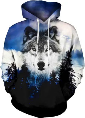 Unisex Cool 3D Fleece Liner Hoodies Upgrade Quality Pullover Novelty Print Sweatshirt With Front Pocket S-XXL
