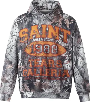 Unisex SAINT Hip Hop Vintage Full Patterm High Printed Loose Hooded Hoodie With Pocket