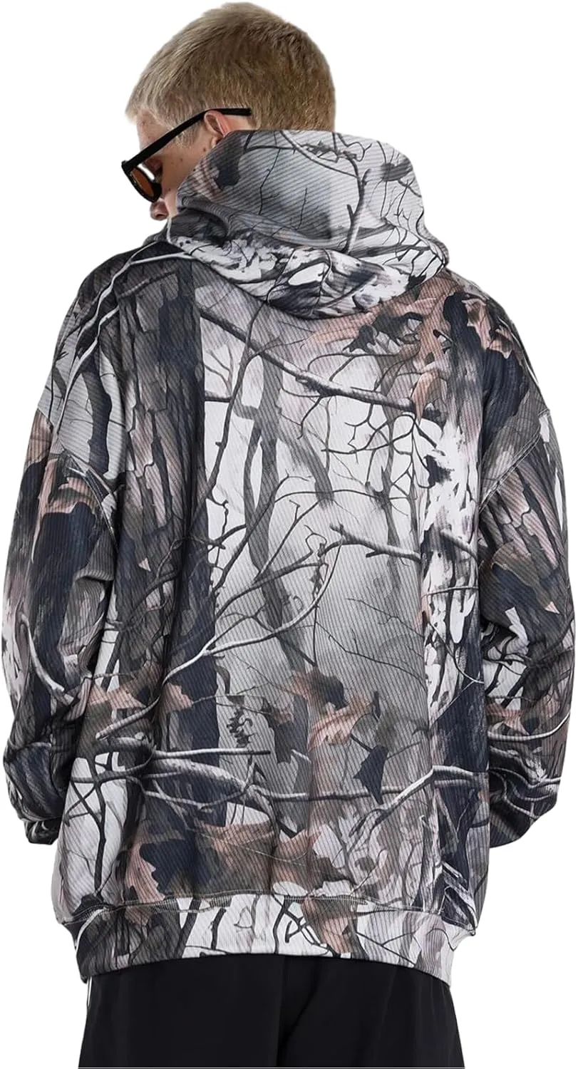 Unisex SAINT Hip Hop Vintage Full Patterm High Printed Loose Hooded Hoodie With Pocket