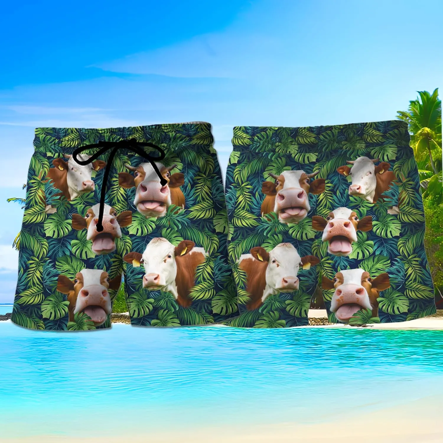 V-DECORPARKS Pirate Mens Swim Trunks - Captain Swimming Trunk for Men - Drawstring Beach Shorts, Mens Swim Shorts 26