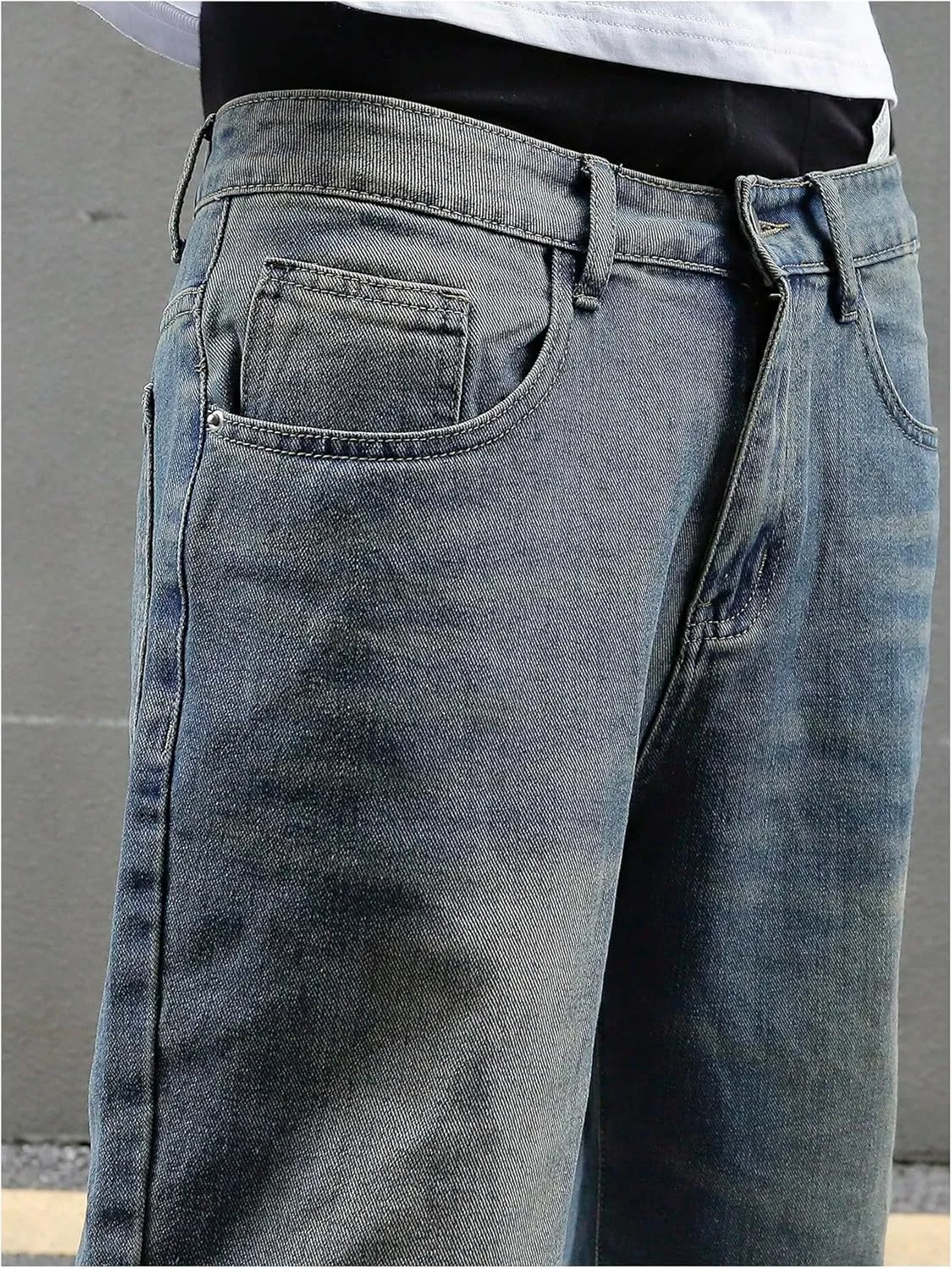 Verdusa Men's Baggy Bermuda Denim Shorts Streetwear Jean Short with Pockets