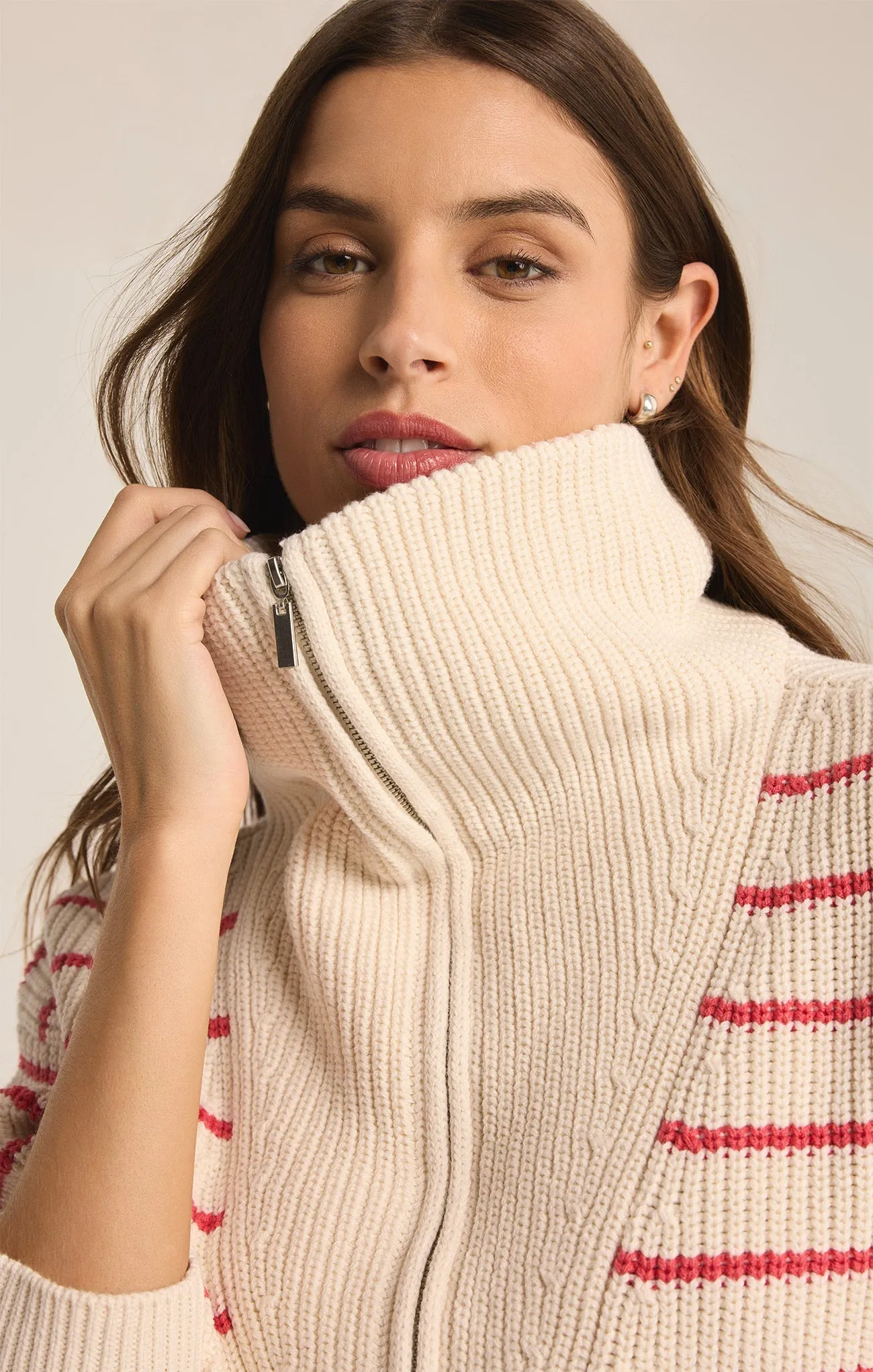 Villa Half Zip Stripe Sweater