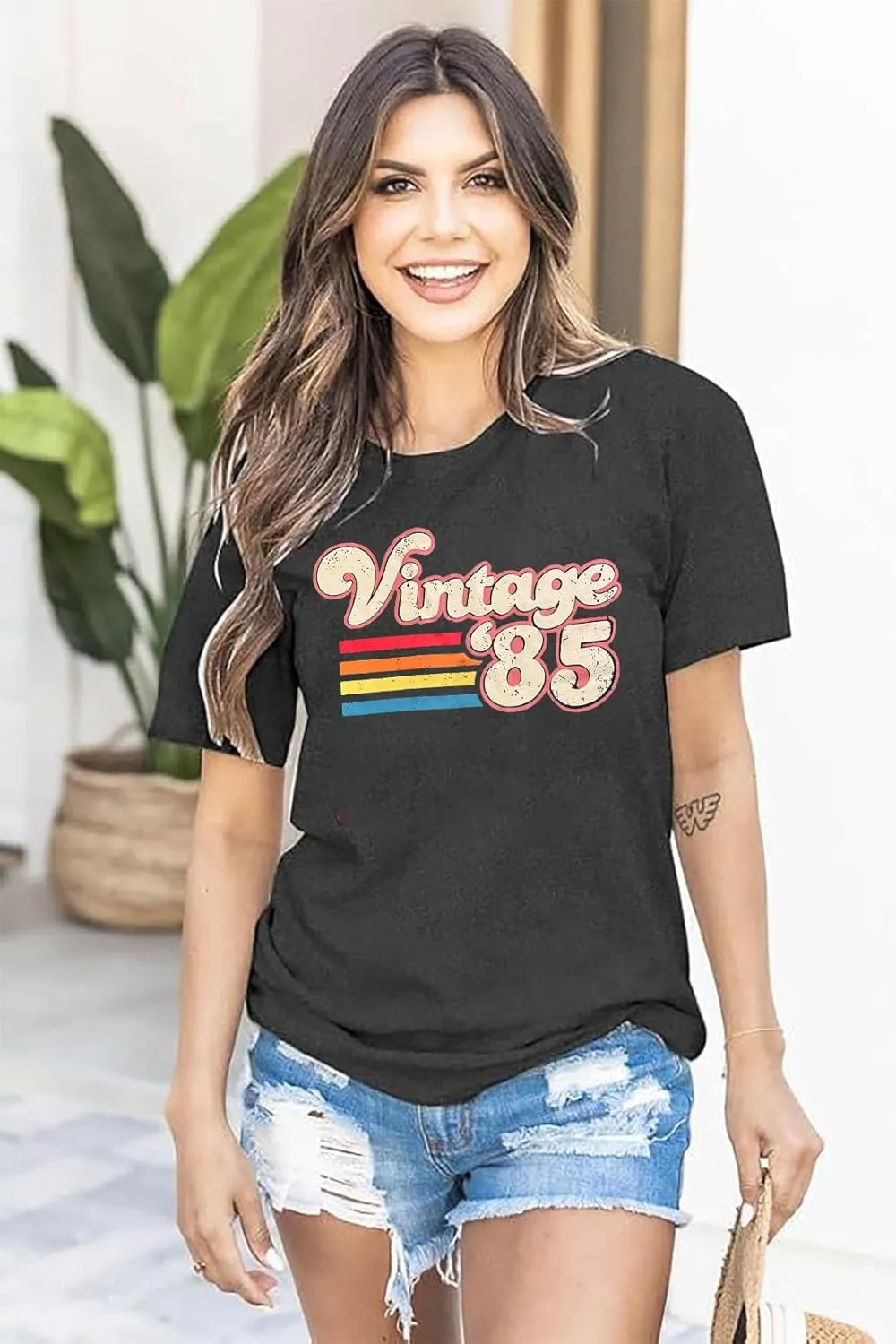 Vintage 1985 Shirt Women 40th Birthday Tshirt Forty Gift Shirts 40 Years of Birthday Party Tee Born in 1985 Novelty Top