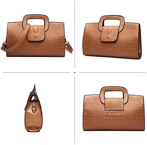 Women Flap Tote Top Handle Satchel Handbags PU Leather Clutch Purse Shoulder Bag