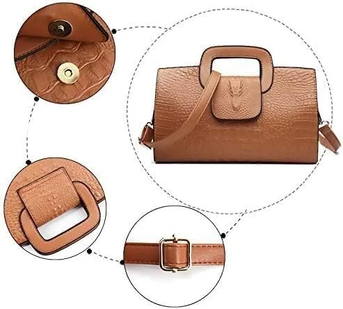 Women Flap Tote Top Handle Satchel Handbags PU Leather Clutch Purse Shoulder Bag