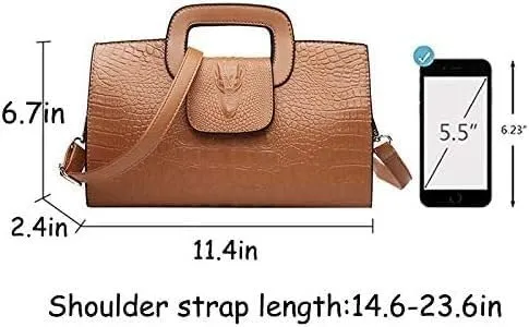Women Flap Tote Top Handle Satchel Handbags PU Leather Clutch Purse Shoulder Bag