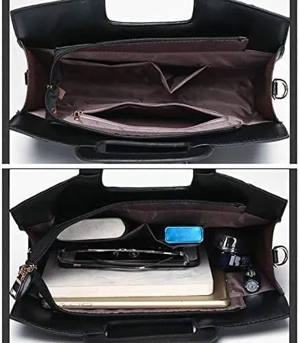 Women Flap Tote Top Handle Satchel Handbags PU Leather Clutch Purse Shoulder Bag