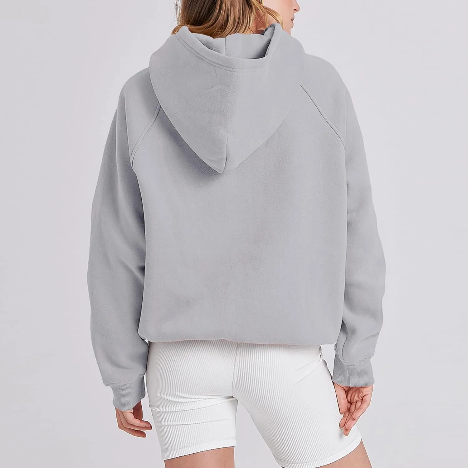 Women Hoodies Fleece Oversize Sweatshirt Casual Basic Long Sleeve Athletic Workout Pullover Fall Clothes