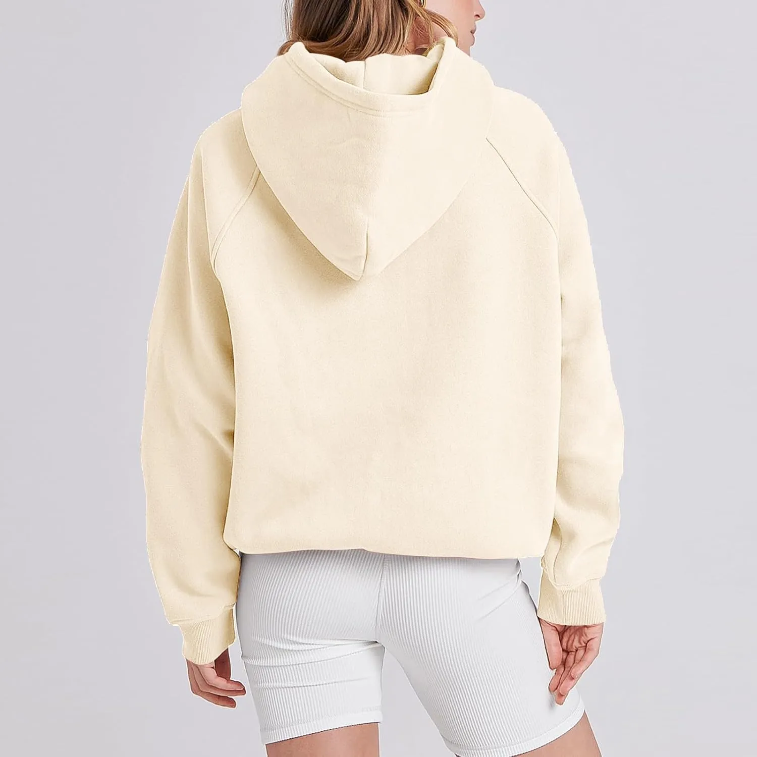 Women Hoodies Fleece Oversize Sweatshirt Casual Basic Long Sleeve Athletic Workout Pullover Fall Clothes