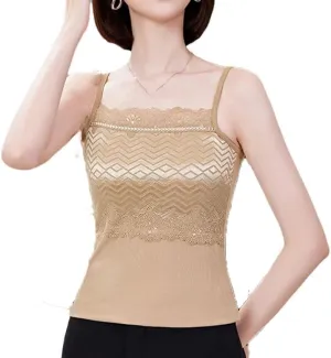 Women Lace Tank Top Summer Sleeveless Slim Casual Vest Lightweight Beach Party Camisole