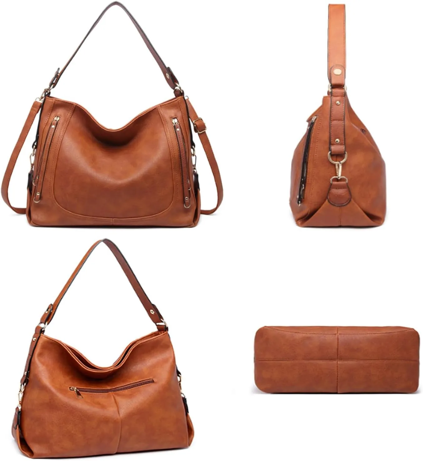 Women Purse and Handbag PU Leather Satchel Tote Zipper Top-handle Shoulder Bag