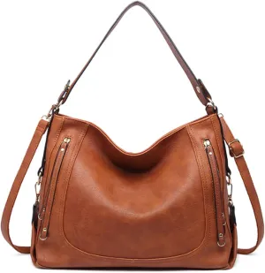 Women Purse and Handbag PU Leather Satchel Tote Zipper Top-handle Shoulder Bag