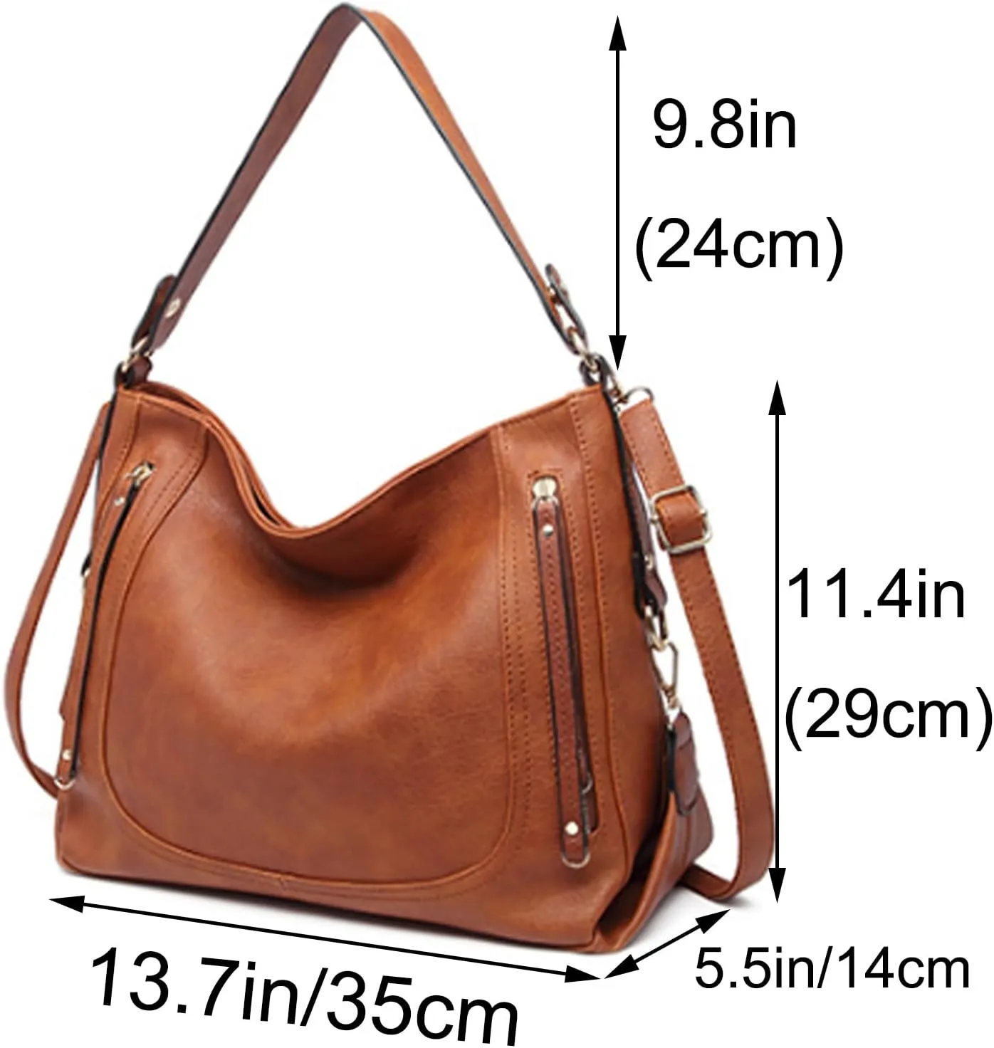 Women Purse and Handbag PU Leather Satchel Tote Zipper Top-handle Shoulder Bag
