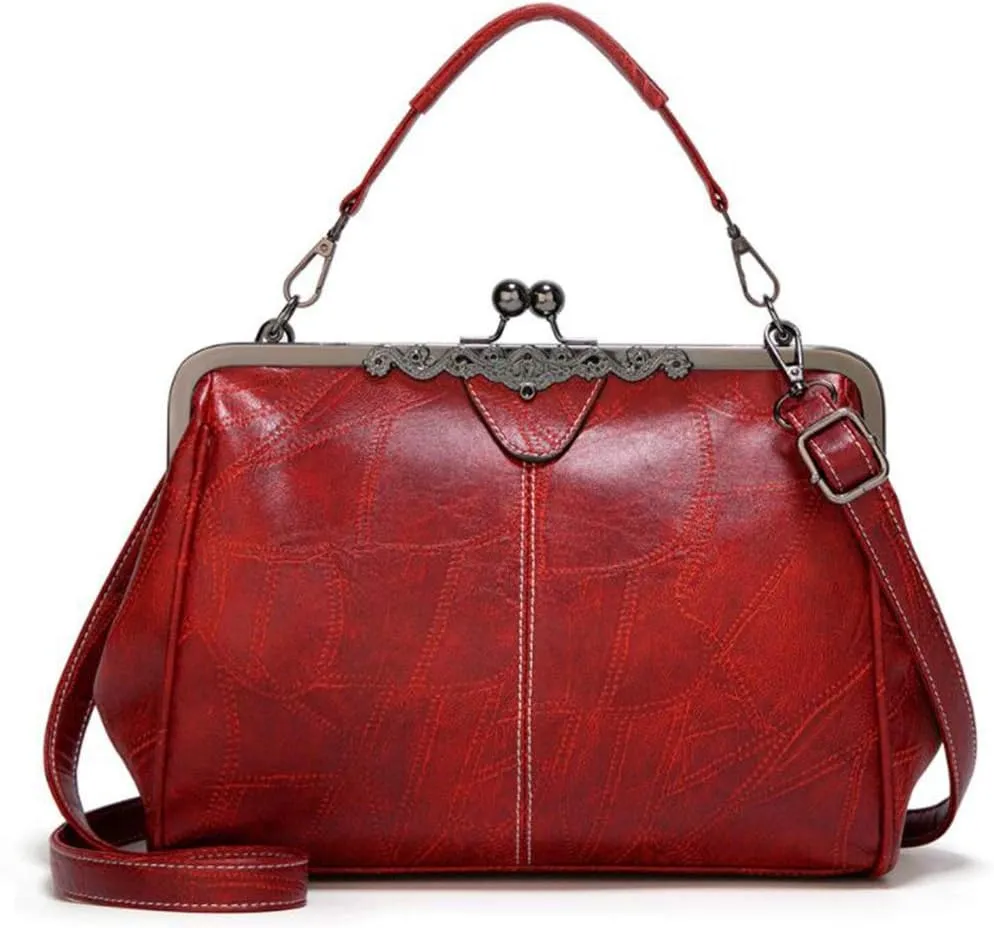 Women Retro Tote Hobo Bags PU Leather Top Handle Backpacks Clutches Satchel Handbags