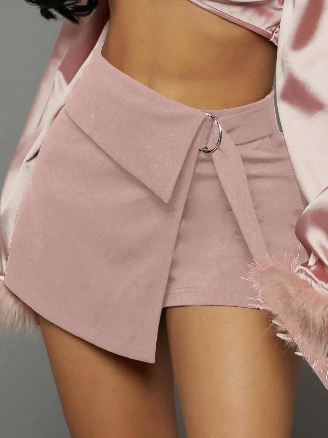 Women's 2025 Casual Plain Shorts Casual Skort