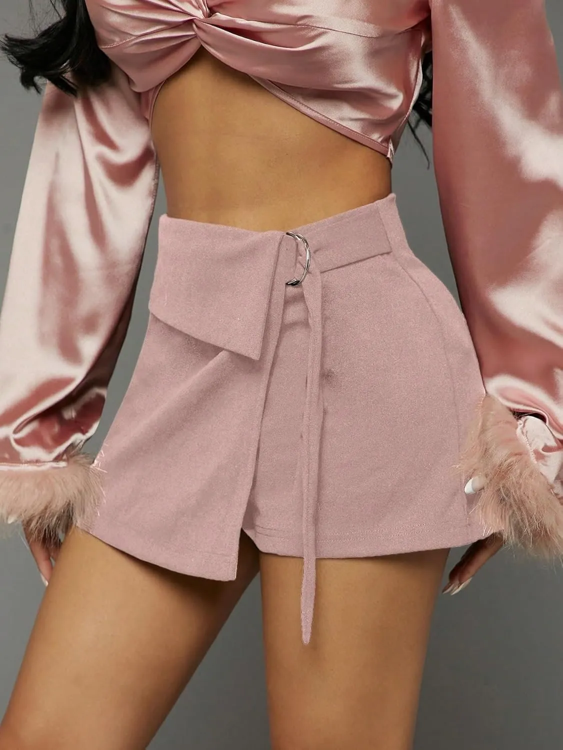 Women's 2025 Casual Plain Shorts Casual Skort