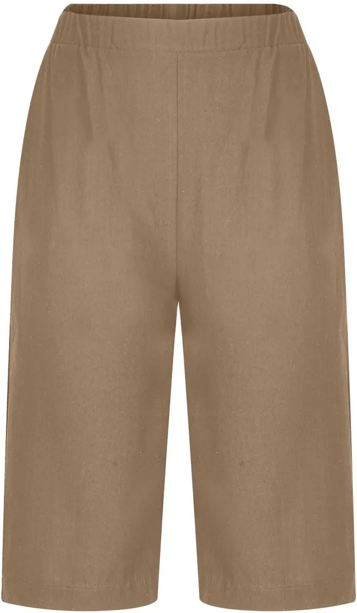 Women's Bermuda Shorts Lightweight Casual Cotton Linen Trouser Short Wide Leg 2025 Summer Beach Pants with Pockets