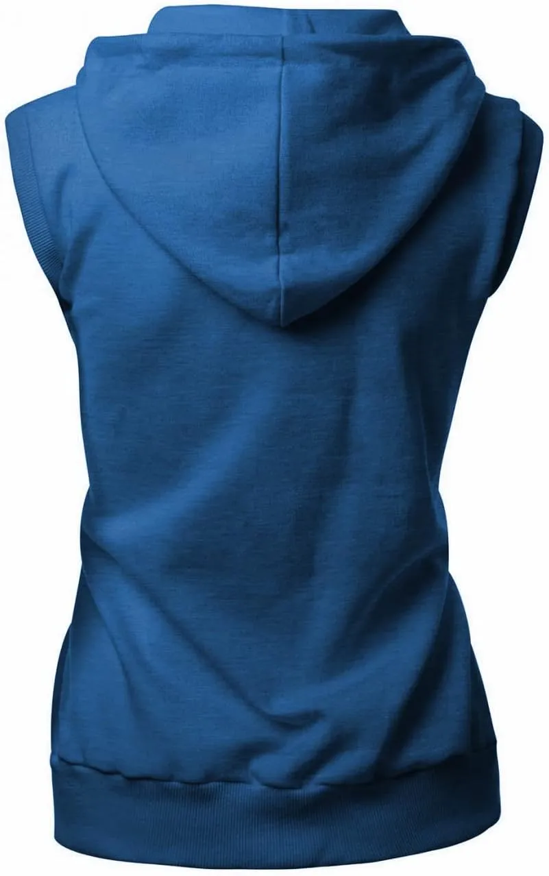 Womens Cotton Zip Up Hoodie Vest