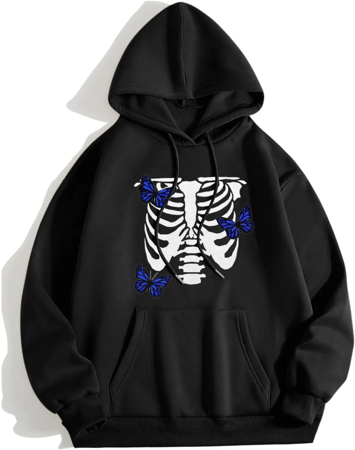 Womens Fall Oversized Print Hoodies Fleece Long Sleeve Sweatshirts Drawstring Pullover with Pocket Casual Outfits