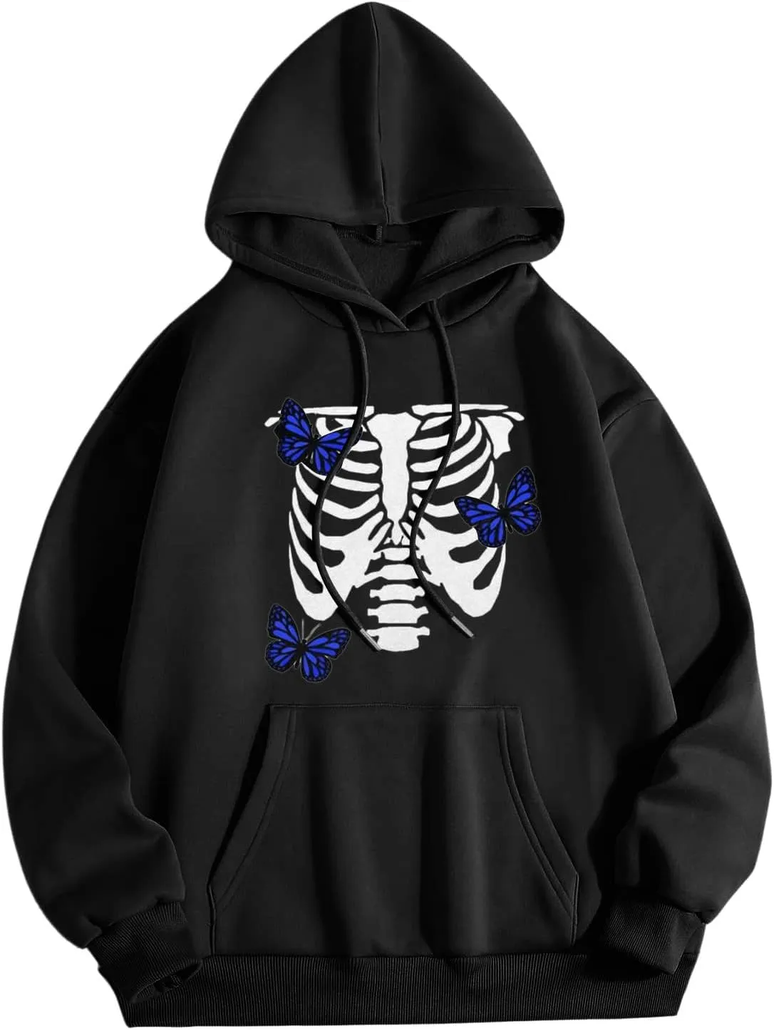 Womens Fall Oversized Print Hoodies Fleece Long Sleeve Sweatshirts Drawstring Pullover with Pocket Casual Outfits