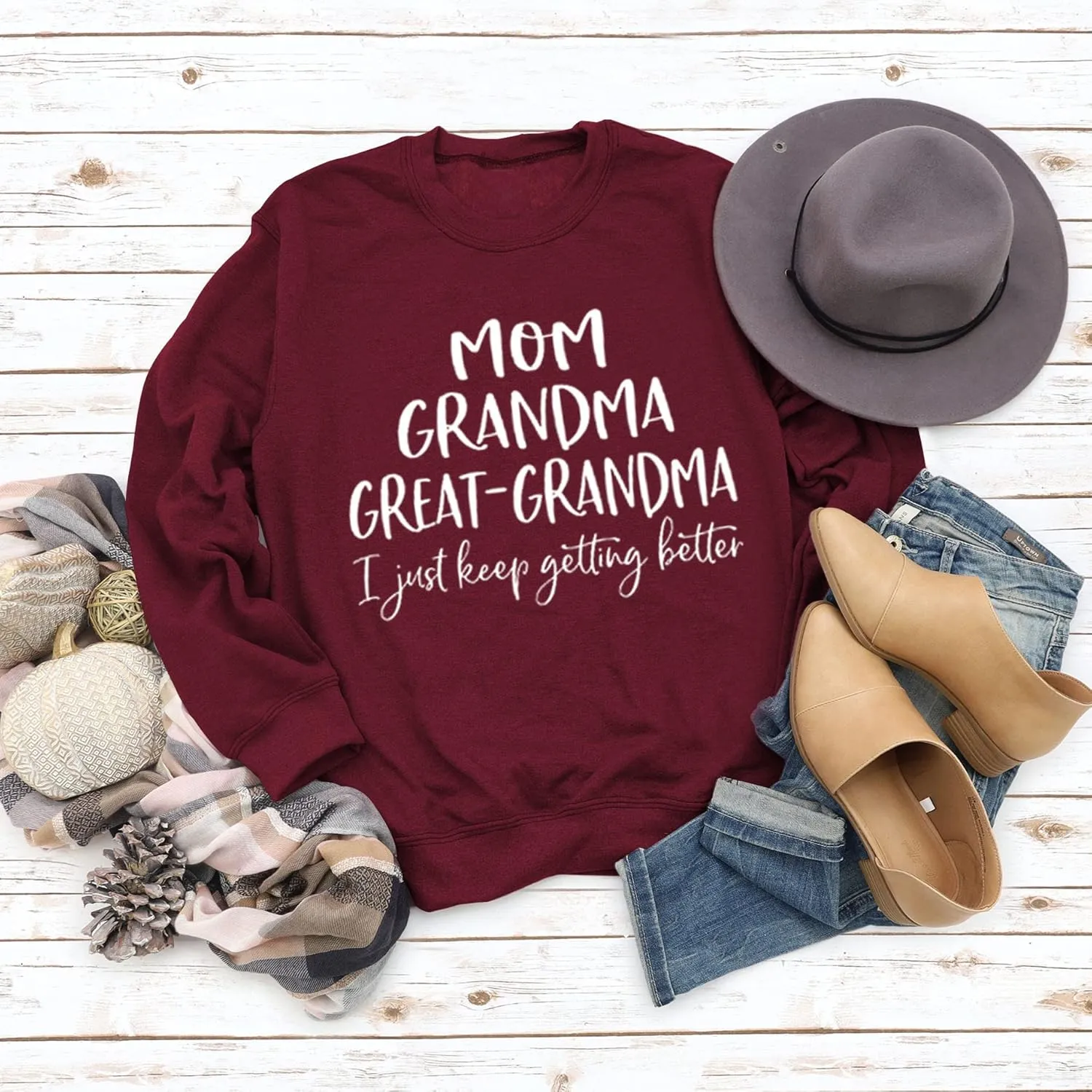 Womens Great Grandma Sweatshirt Crewneck Casual Pullover Loose Comfy Grandma Gifts Shirts Top