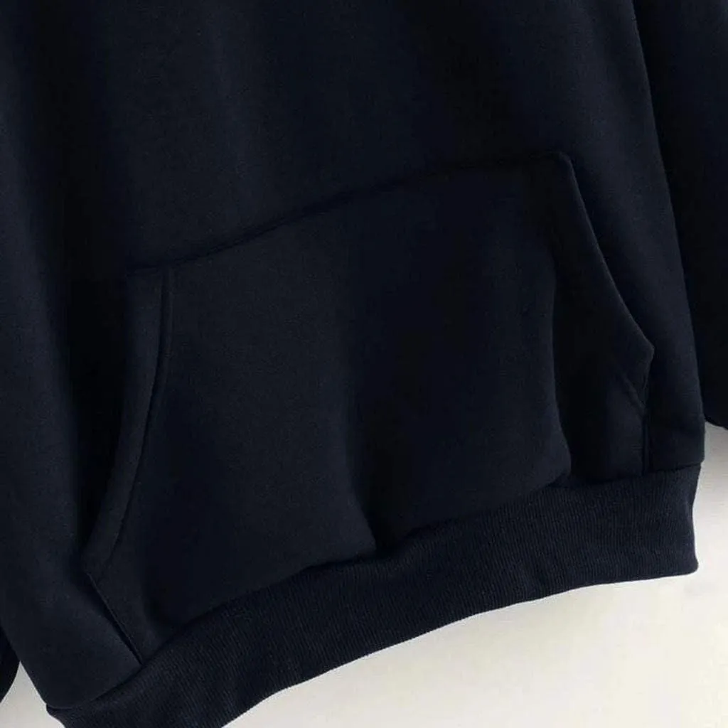Women's Hoodies Casual Long Sleeve Pullover Tops Pocket Solid Oversized Fall Winter Lightweight Hooded Sweatshirts