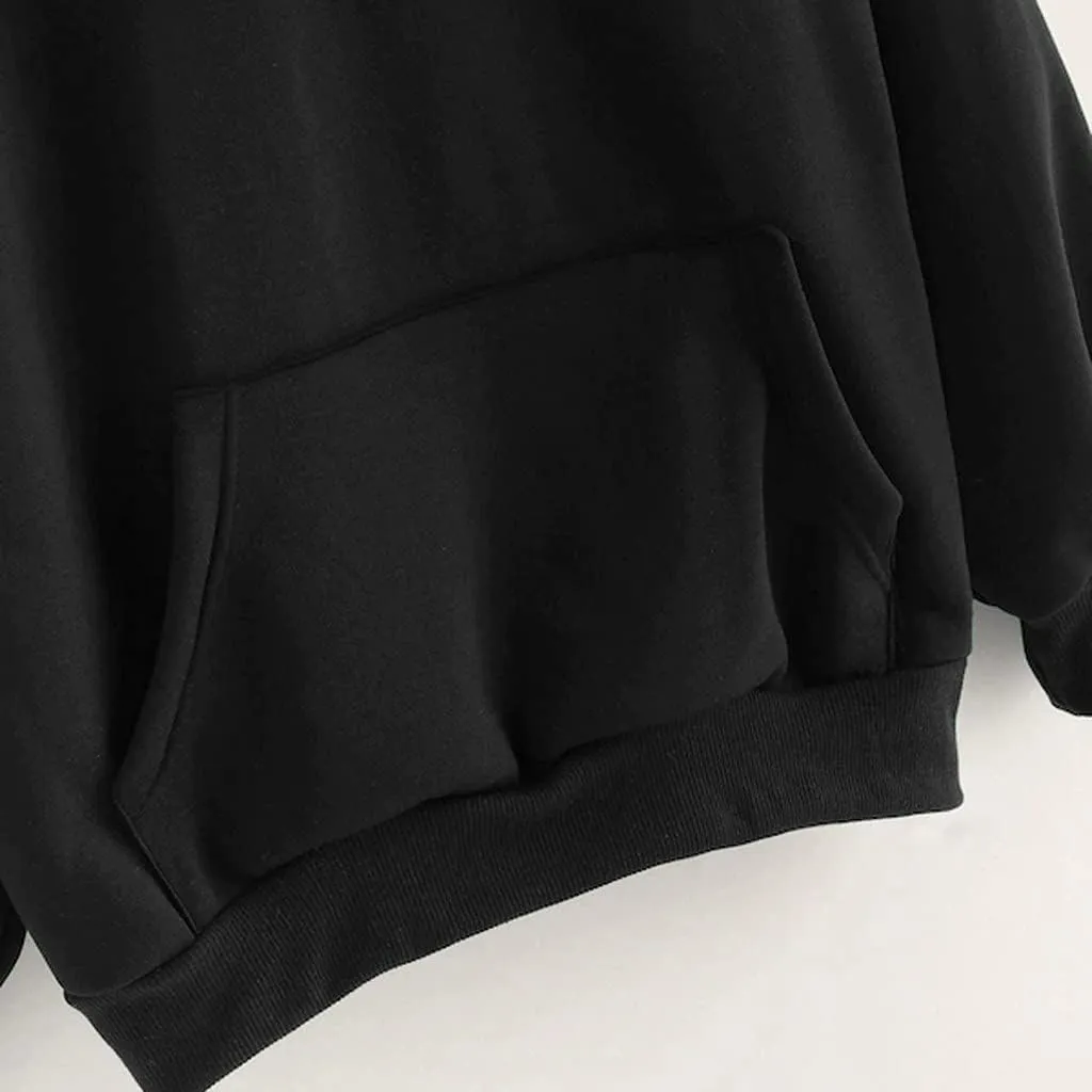 Women's Hoodies Casual Long Sleeve Pullover Tops Pocket Solid Oversized Fall Winter Lightweight Hooded Sweatshirts