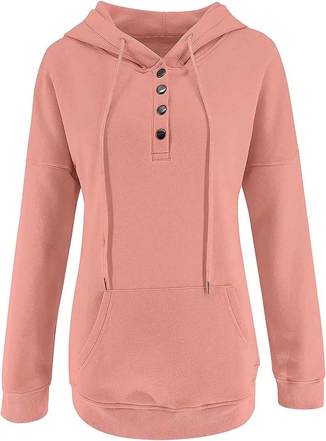 Women's Oversized Sweatshirt Button Down Hoodies for Women Long Sleeve Pullover Drawstring Y2k Hoodie Sweater
